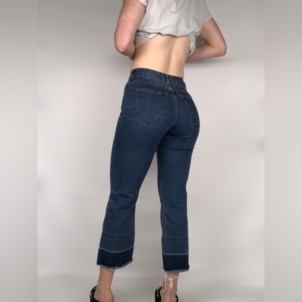 EVIDNT‎ Crop Bootcut Dark Wash High Waist Jeans Size 24